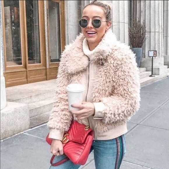 Revolve Blank NYC Teddy Cloud 9 Crop Bomber Jacket - Picture 6 of 7